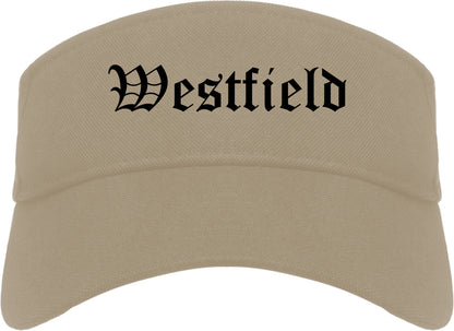 Westfield New Jersey NJ Old English Mens Visor Cap Hat Khaki