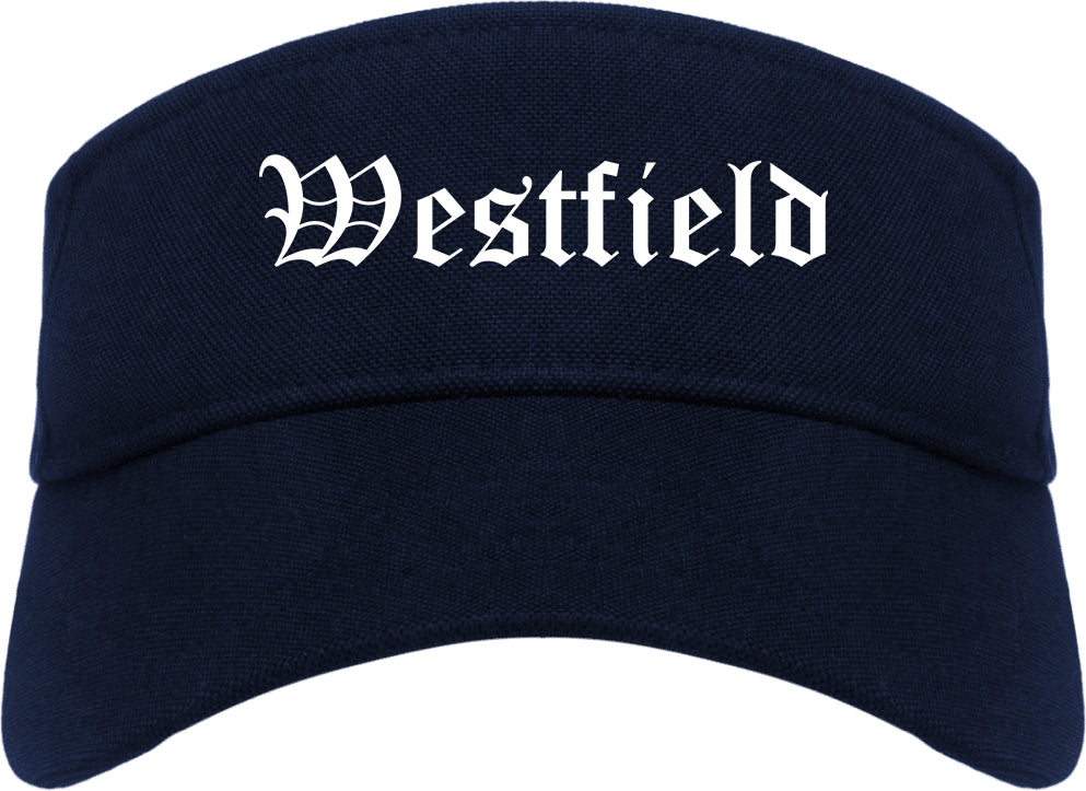 Westfield New Jersey NJ Old English Mens Visor Cap Hat Navy Blue