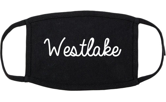 Westlake Louisiana LA Script Cotton Face Mask Black