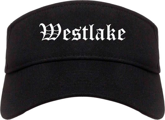 Westlake Louisiana LA Old English Mens Visor Cap Hat Black