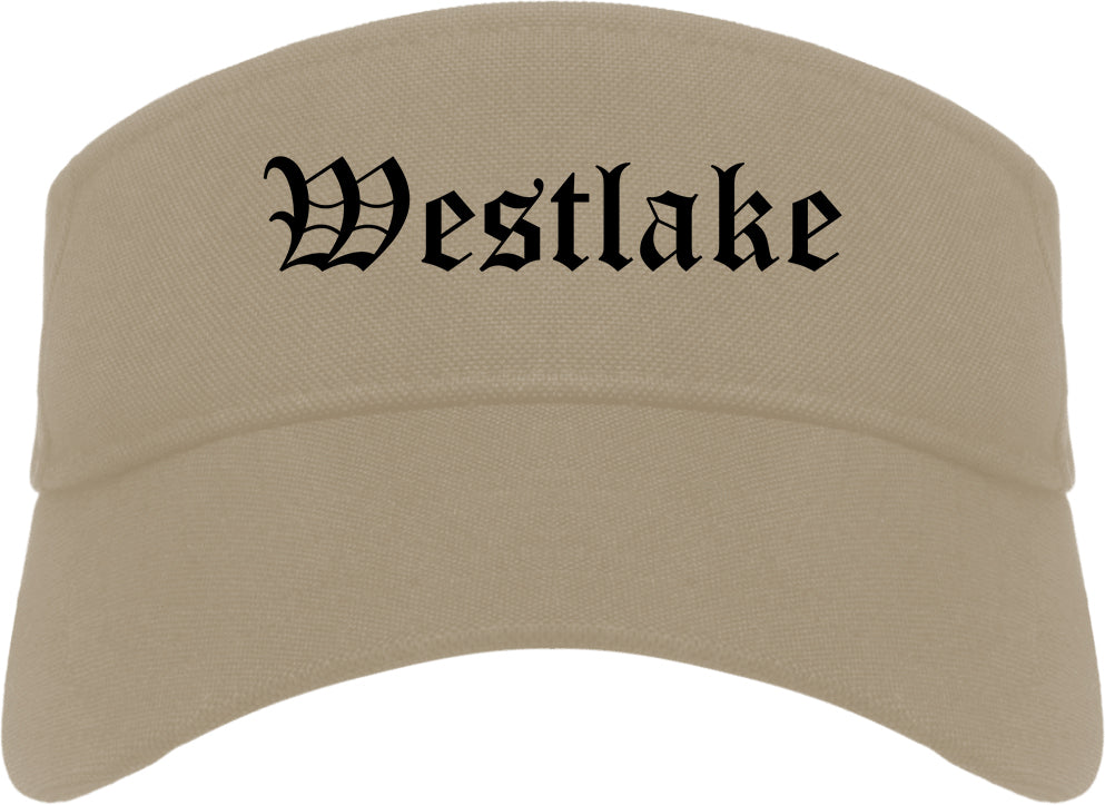 Westlake Louisiana LA Old English Mens Visor Cap Hat Khaki