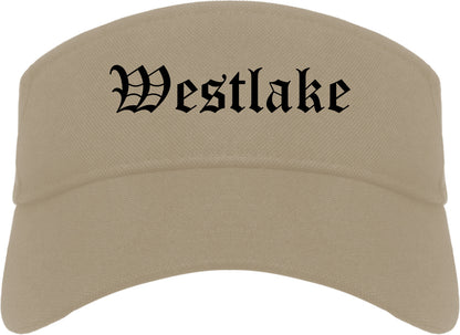 Westlake Louisiana LA Old English Mens Visor Cap Hat Khaki