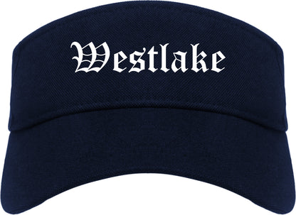 Westlake Louisiana LA Old English Mens Visor Cap Hat Navy Blue