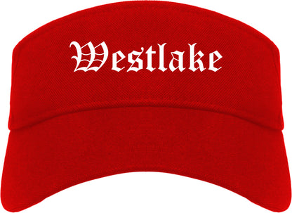 Westlake Louisiana LA Old English Mens Visor Cap Hat Red