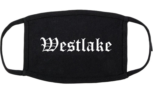 Westlake Ohio OH Old English Cotton Face Mask Black