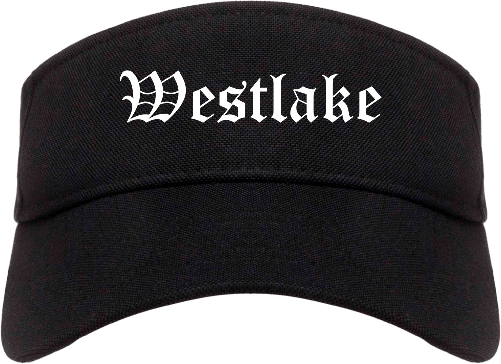 Westlake Ohio OH Old English Mens Visor Cap Hat Black