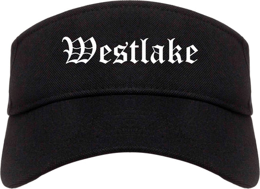Westlake Ohio OH Old English Mens Visor Cap Hat Black