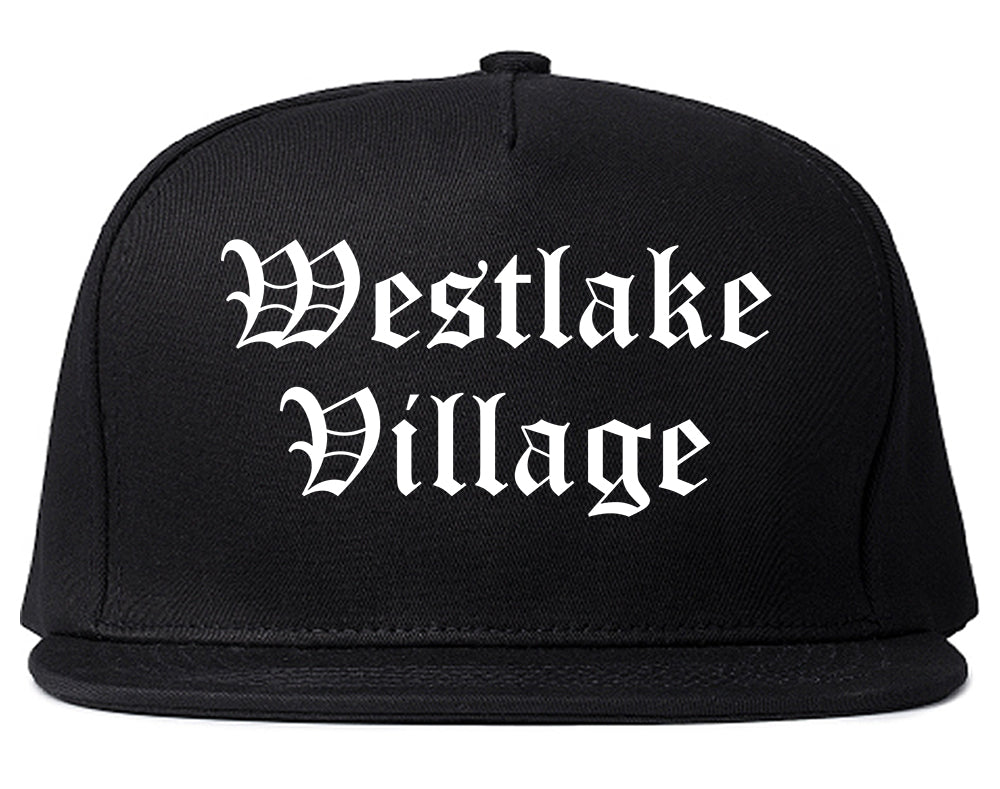 Westlake Village California CA Old English Mens Snapback Hat Black