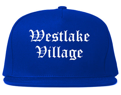 Westlake Village California CA Old English Mens Snapback Hat Royal Blue