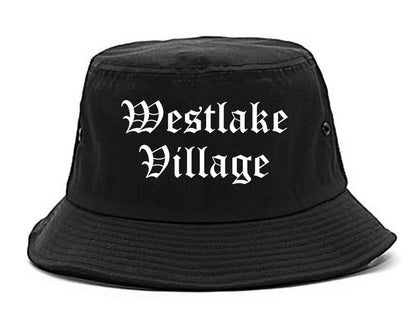 Westlake Village California CA Old English Mens Bucket Hat Black