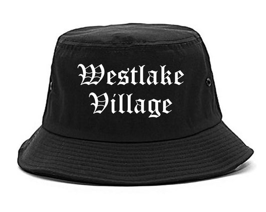 Westlake Village California CA Old English Mens Bucket Hat Black