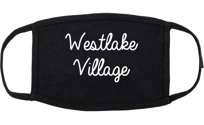 Westlake Village California CA Script Cotton Face Mask Black