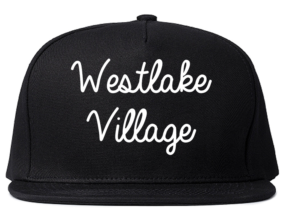 Westlake Village California CA Script Mens Snapback Hat Black