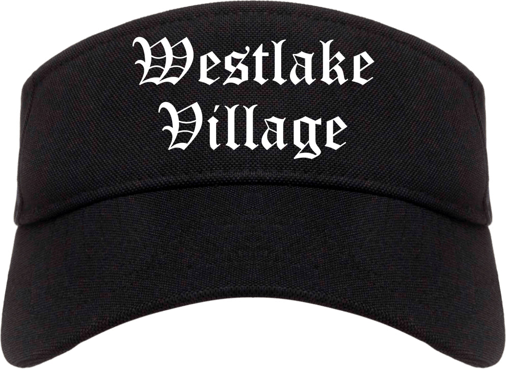 Westlake Village California CA Old English Mens Visor Cap Hat Black