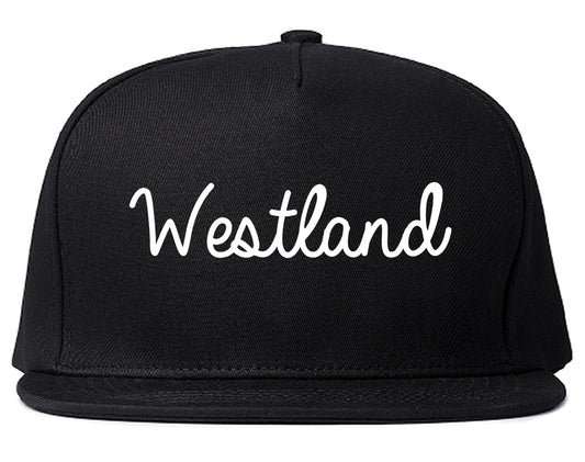 Westland Michigan MI Script Mens Snapback Hat Black