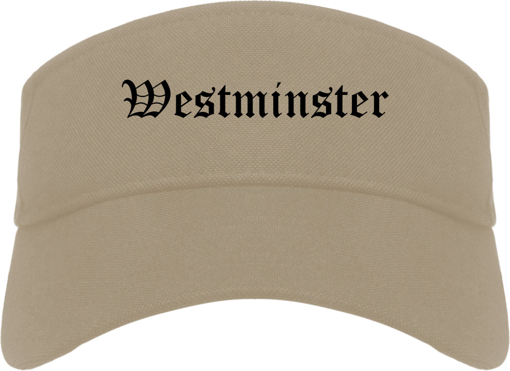 Westminster California CA Old English Mens Visor Cap Hat Khaki
