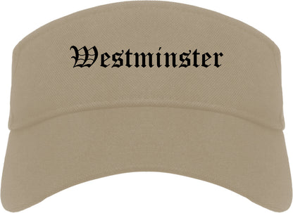 Westminster California CA Old English Mens Visor Cap Hat Khaki