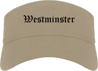 Westminster Colorado CO Old English Mens Visor Cap Hat Khaki