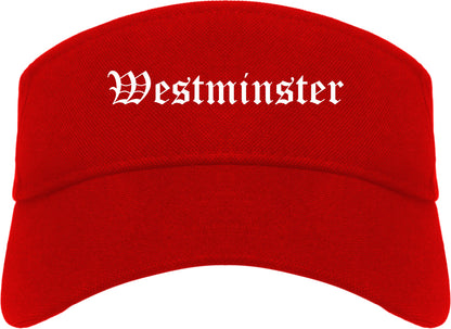 Westminster Colorado CO Old English Mens Visor Cap Hat Red