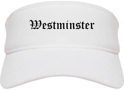 Westminster Colorado CO Old English Mens Visor Cap Hat White