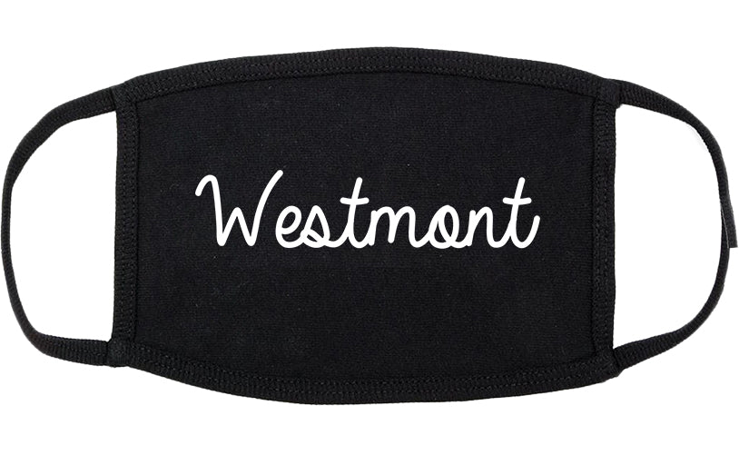 Westmont Illinois IL Script Cotton Face Mask Black