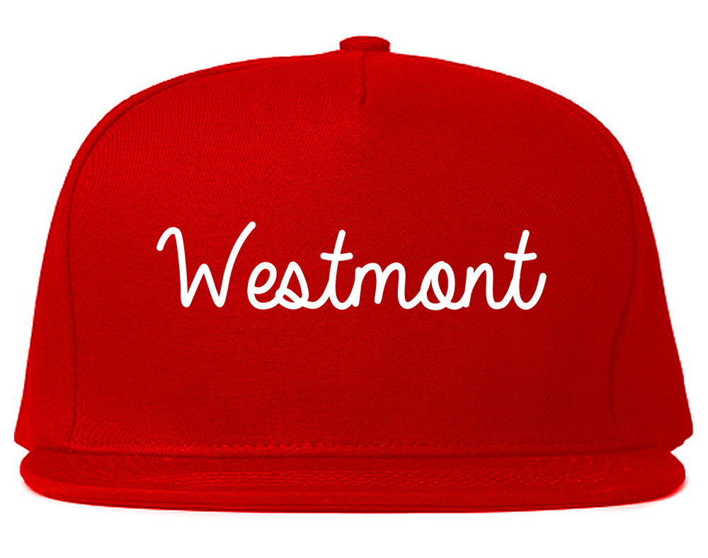 Westmont Illinois IL Script Mens Snapback Hat Red