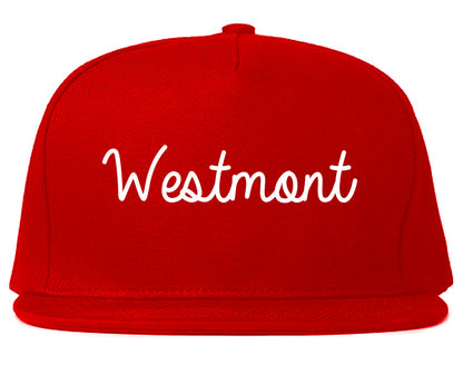 Westmont Illinois IL Script Mens Snapback Hat Red