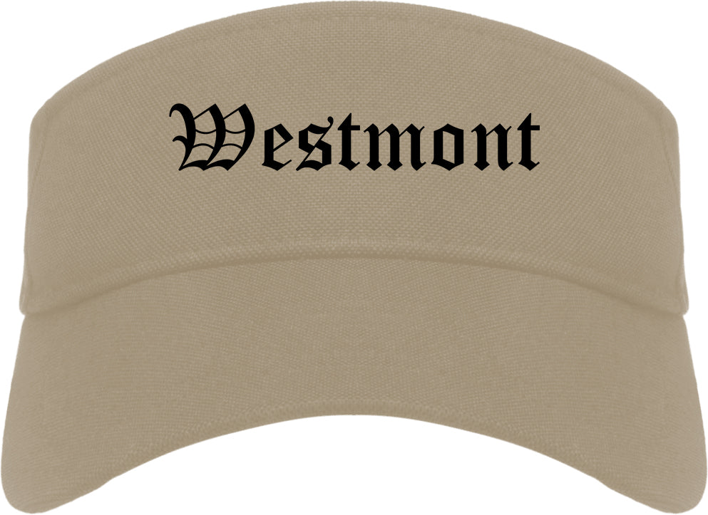 Westmont Illinois IL Old English Mens Visor Cap Hat Khaki