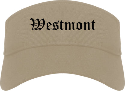 Westmont Illinois IL Old English Mens Visor Cap Hat Khaki