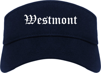 Westmont Illinois IL Old English Mens Visor Cap Hat Navy Blue