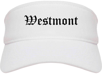 Westmont Illinois IL Old English Mens Visor Cap Hat White