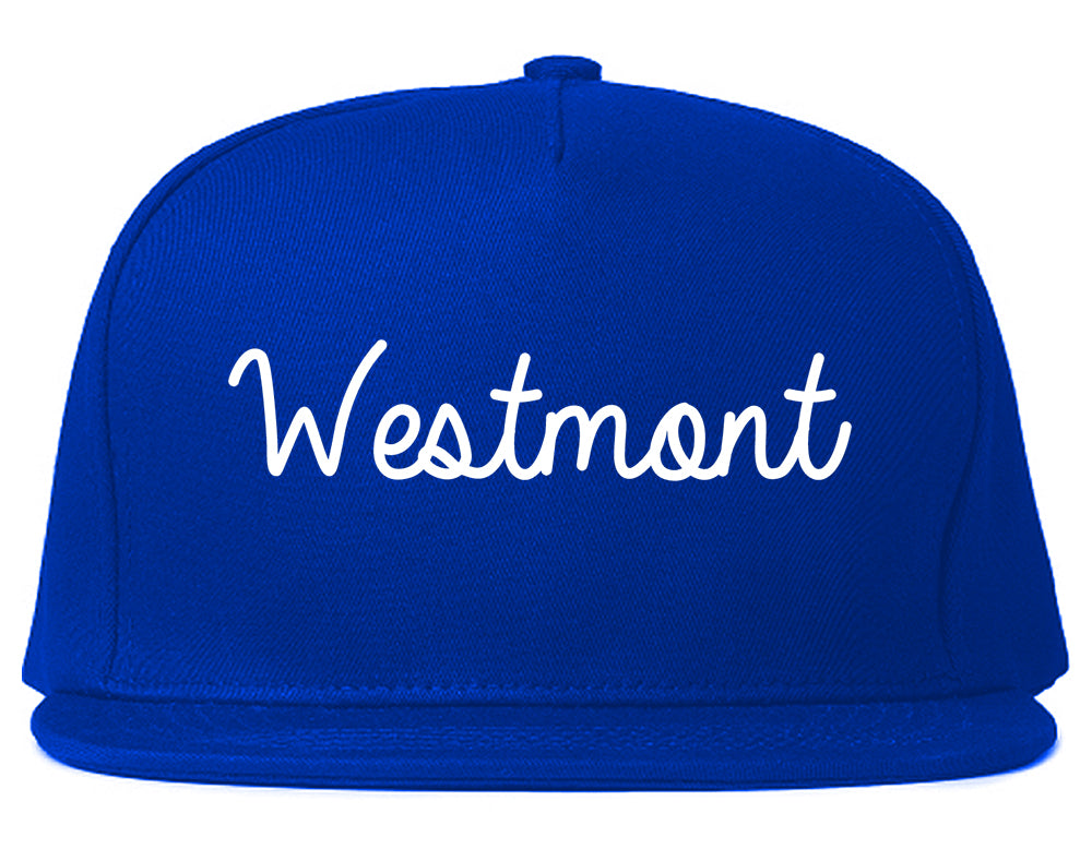 Westmont Pennsylvania PA Script Mens Snapback Hat Royal Blue