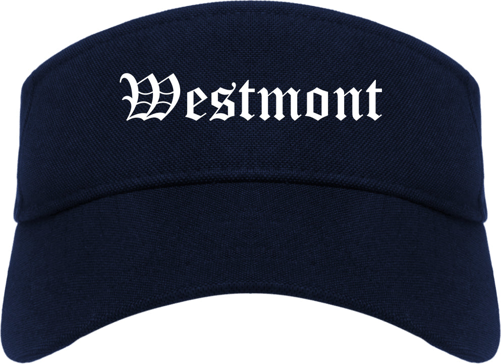 Westmont Pennsylvania PA Old English Mens Visor Cap Hat Navy Blue
