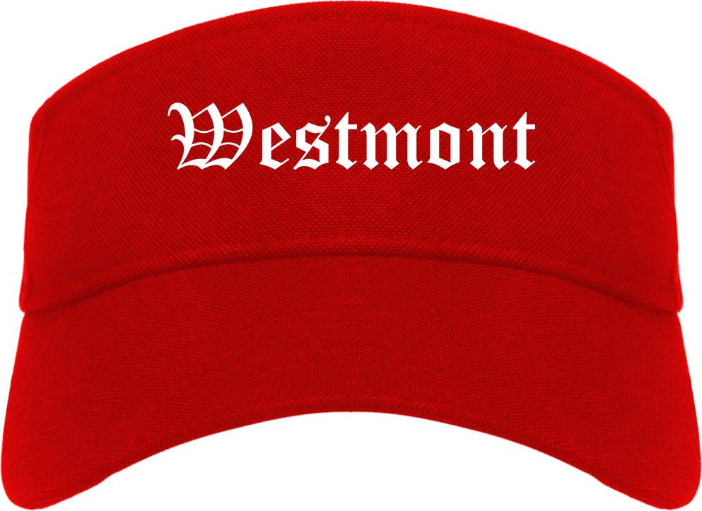 Westmont Pennsylvania PA Old English Mens Visor Cap Hat Red
