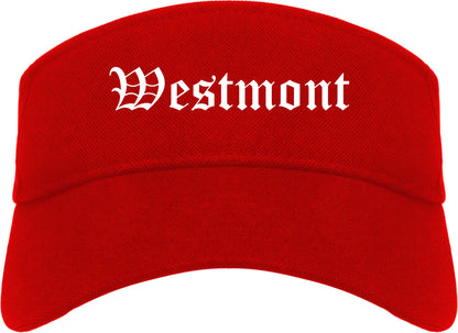 Westmont Pennsylvania PA Old English Mens Visor Cap Hat Red
