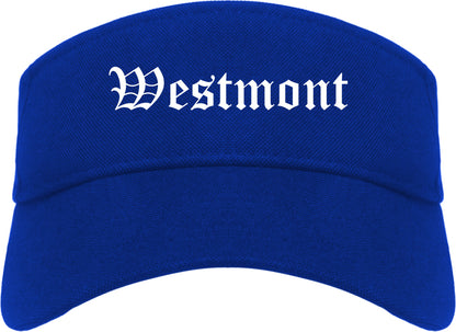 Westmont Pennsylvania PA Old English Mens Visor Cap Hat Royal Blue