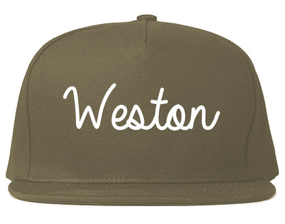 Weston Florida FL Script Mens Snapback Hat Grey