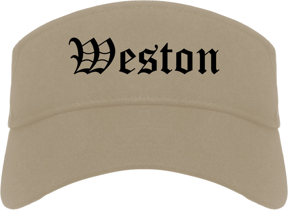 Weston Florida FL Old English Mens Visor Cap Hat Khaki