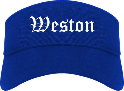 Weston Florida FL Old English Mens Visor Cap Hat Royal Blue