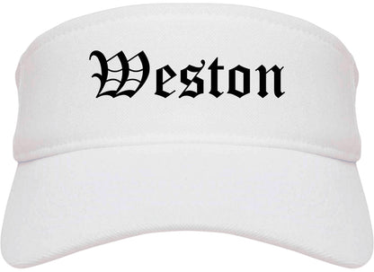 Weston Florida FL Old English Mens Visor Cap Hat White