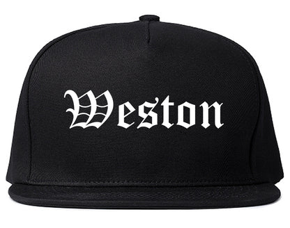 Weston Wisconsin WI Old English Mens Snapback Hat Black