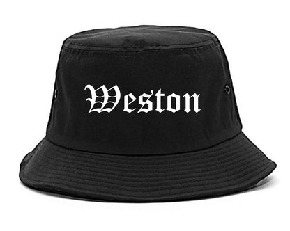 Weston Wisconsin WI Old English Mens Bucket Hat Black