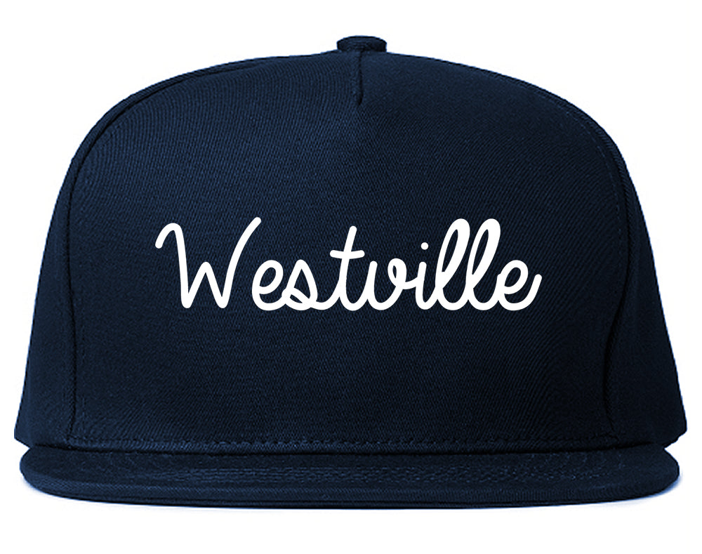 Westville Indiana IN Script Mens Snapback Hat Navy Blue
