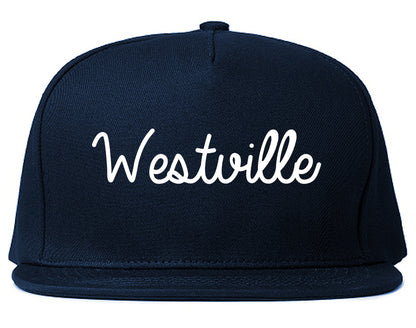 Westville Indiana IN Script Mens Snapback Hat Navy Blue
