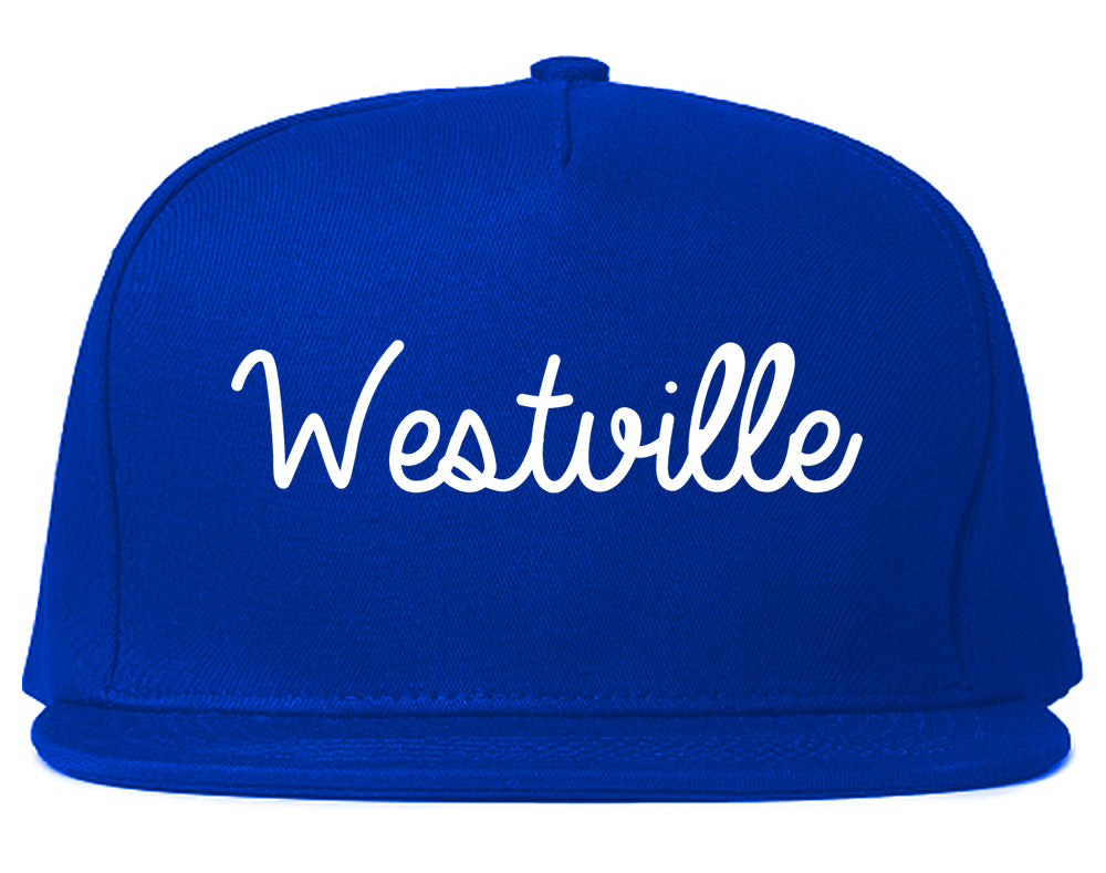 Westville Indiana IN Script Mens Snapback Hat Royal Blue