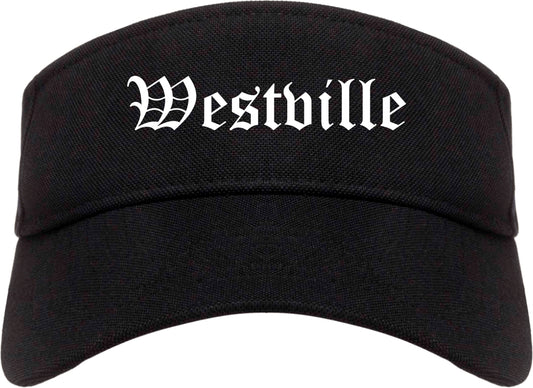 Westville Indiana IN Old English Mens Visor Cap Hat Black