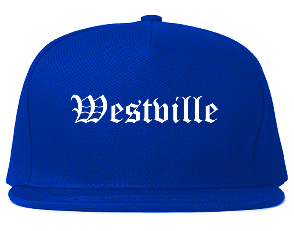 Westville New Jersey NJ Old English Mens Snapback Hat Royal Blue