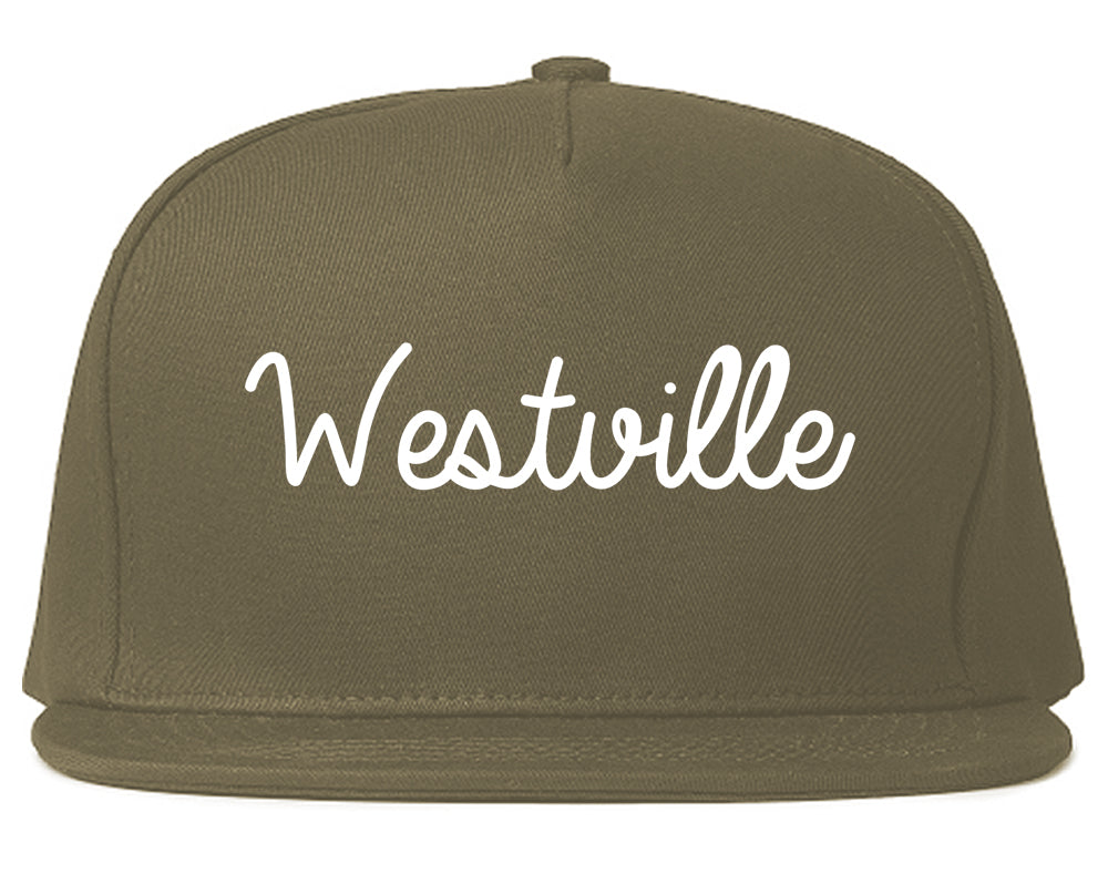 Westville New Jersey NJ Script Mens Snapback Hat Grey