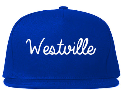 Westville New Jersey NJ Script Mens Snapback Hat Royal Blue