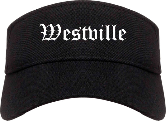 Westville New Jersey NJ Old English Mens Visor Cap Hat Black